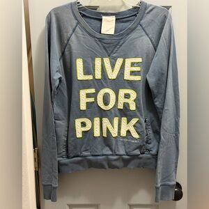 Y2K PINK by Victoria’s Secret Live for Pink Crewneck, Kangaroo Pockets, Large